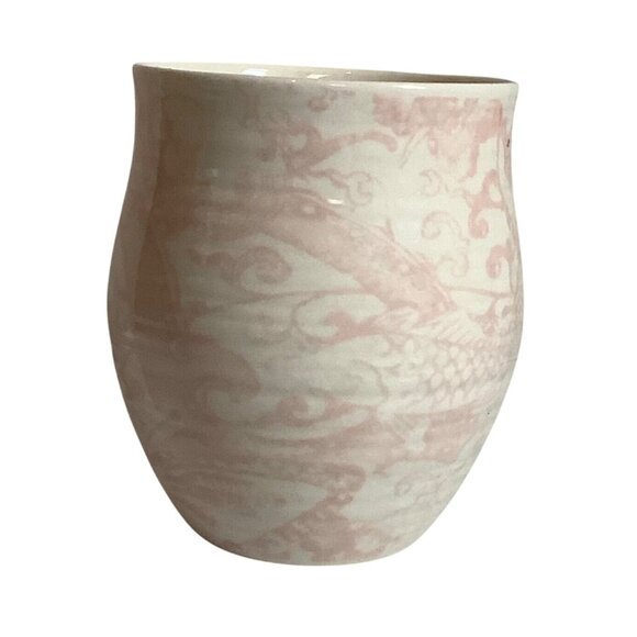 Anthropologie Homegrown Monogram Letter T Pink Floral Coffee Mug Tea Cup 14oz - Picture 3 of 7